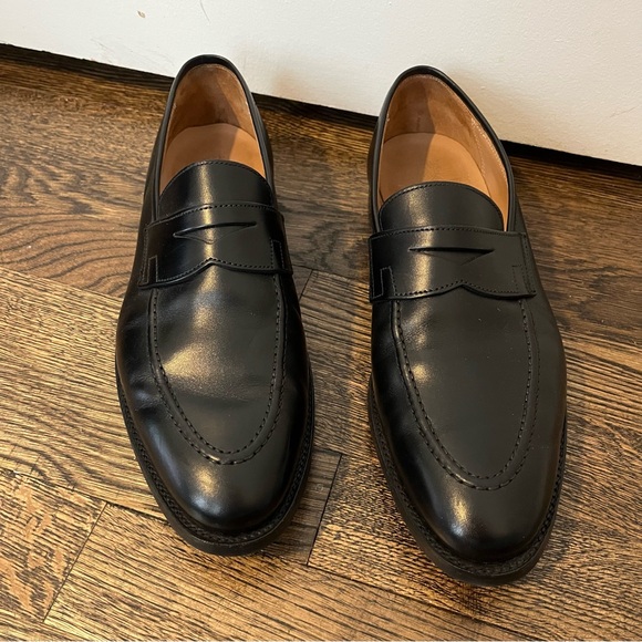 Crockett & Jones Sydney Black Leather Slip-On Penny Loafers shoes main image 5